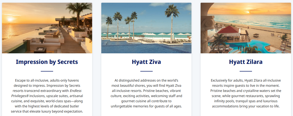 world of hyatt inclusive collection resort examples