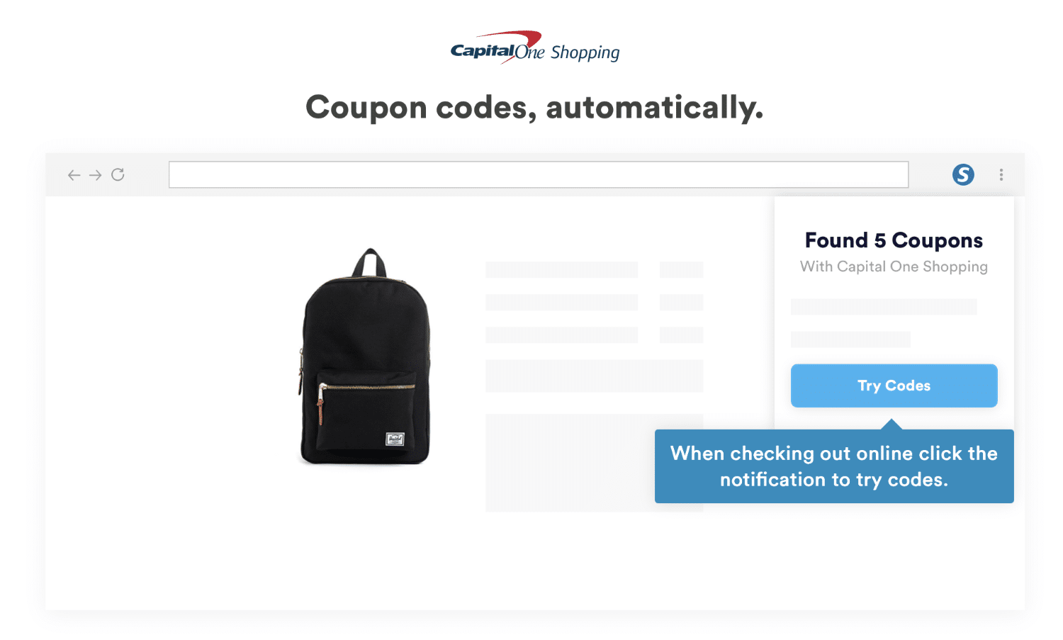capital one shopping coupon codes automatically