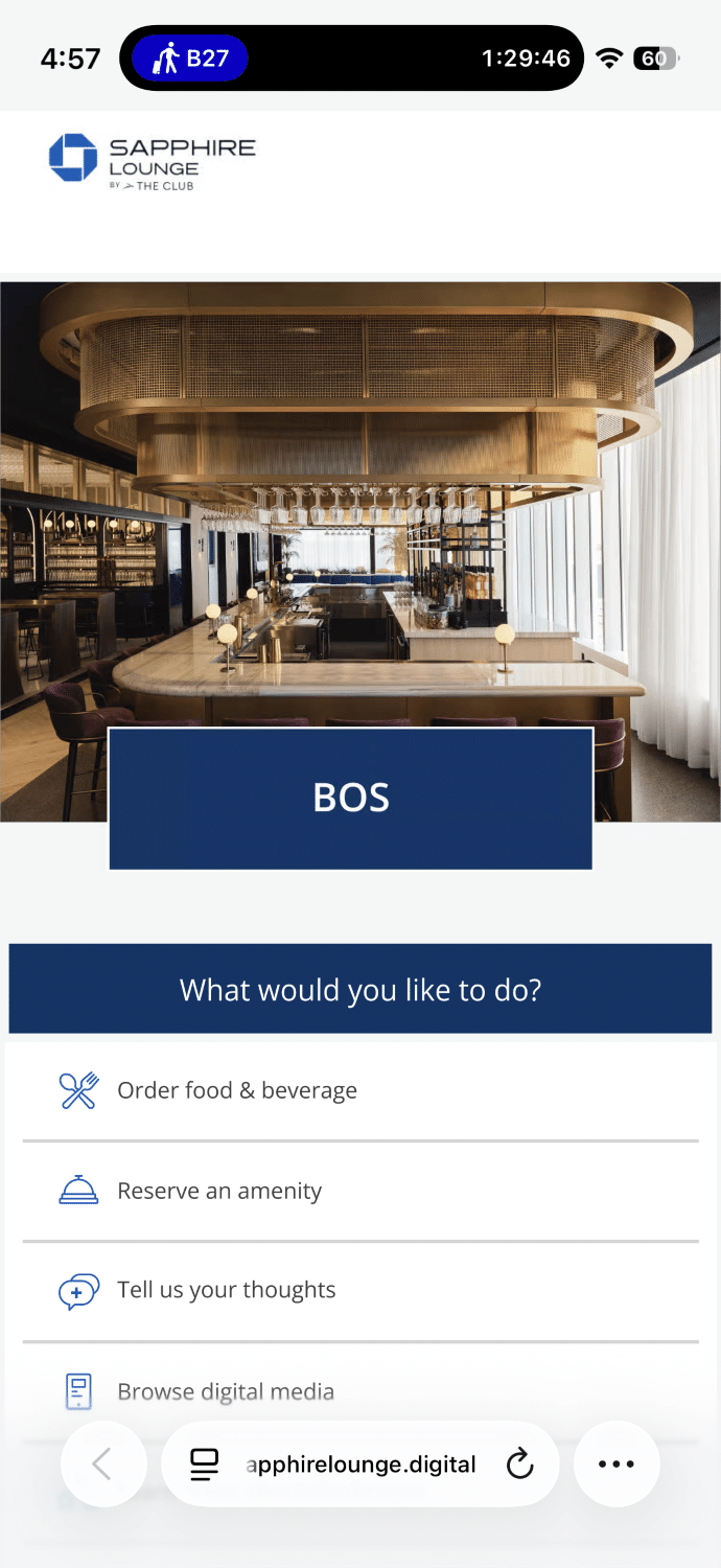chase sapphire lounge boston airport qr code menu