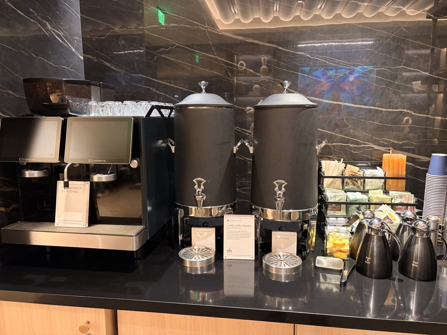 chase sapphire lounge boston airport self-serve coffee