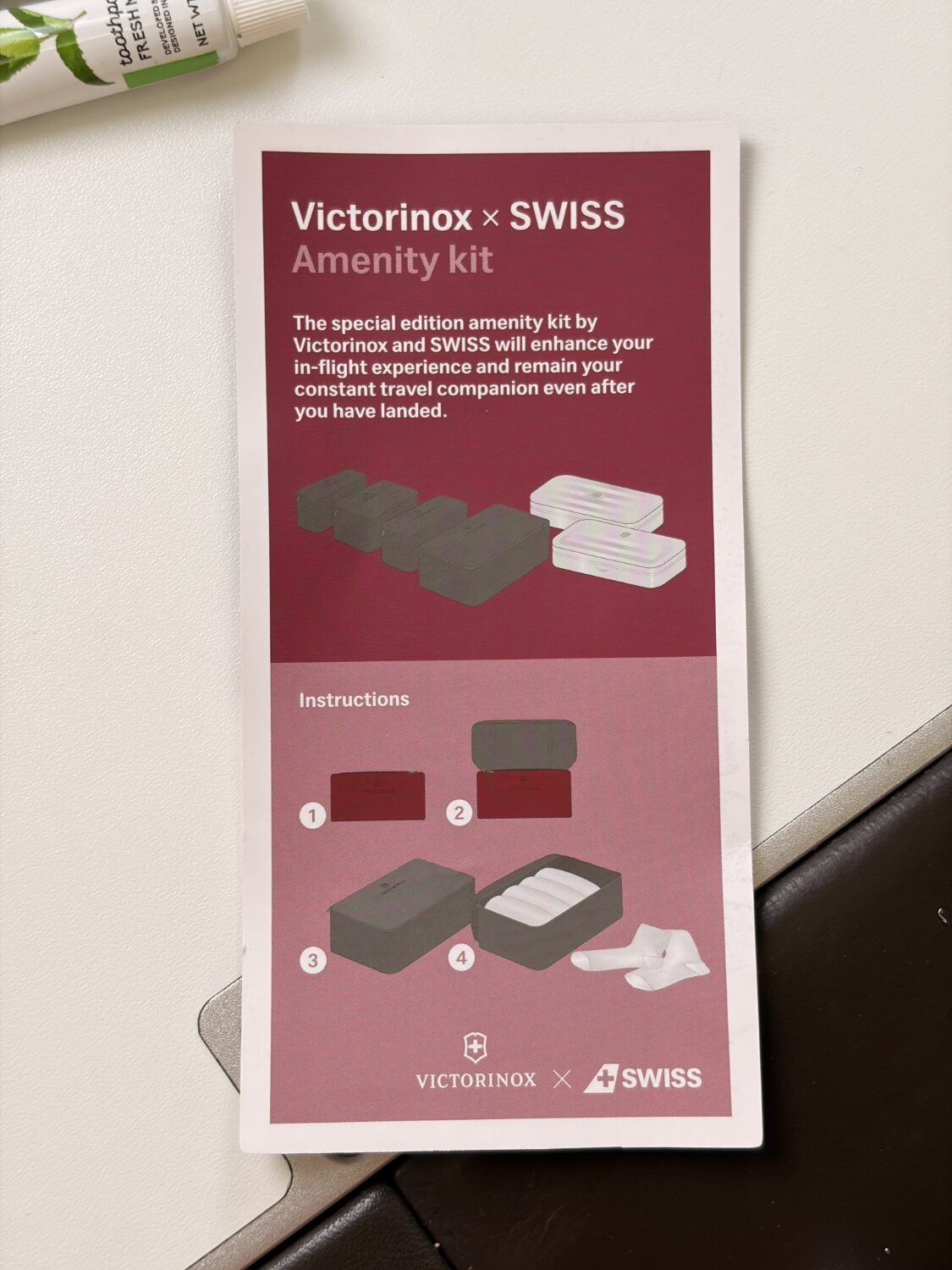 swiss business class a330 amenity kit instructions
