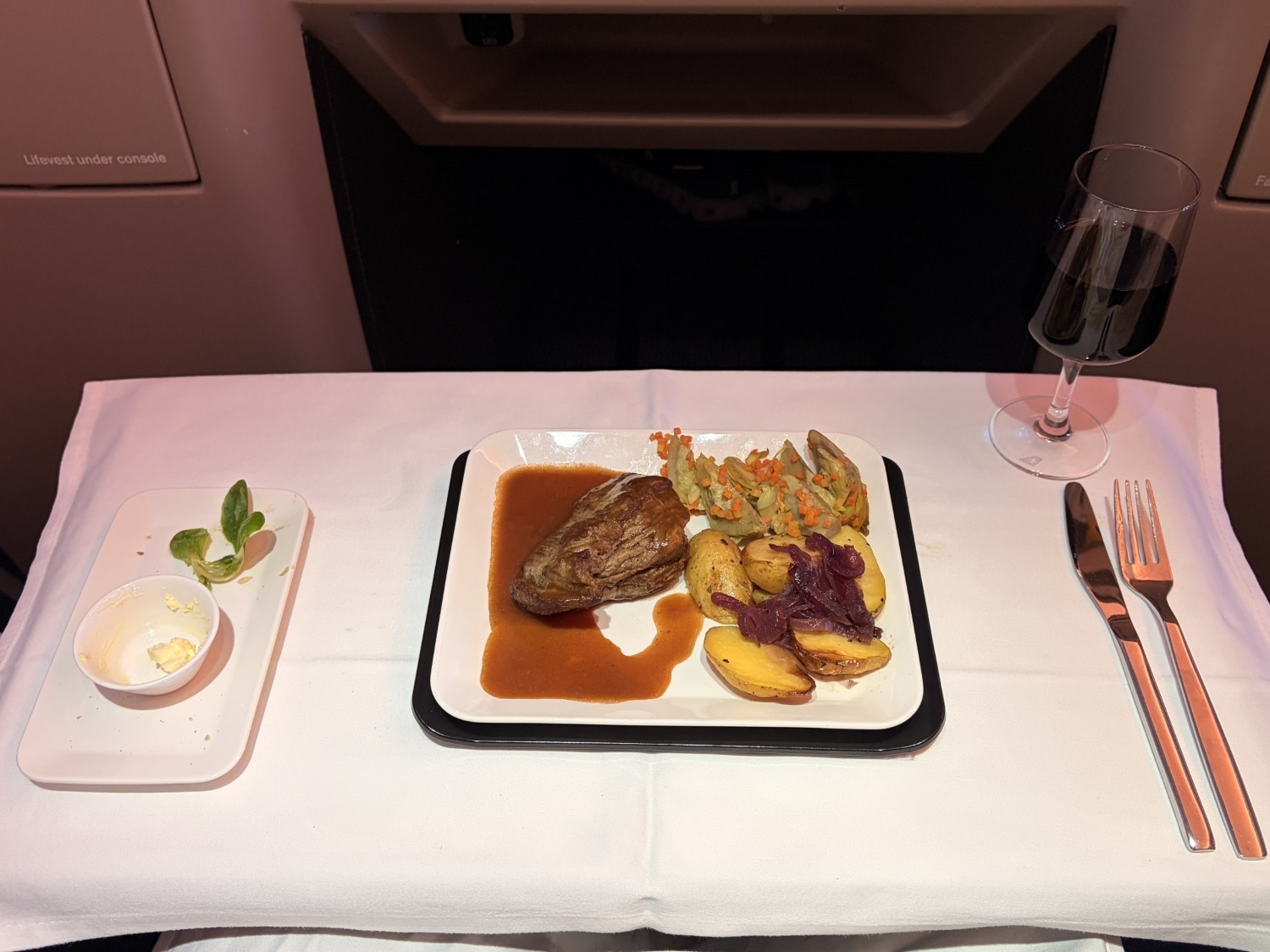 swiss business class a330 dumplings