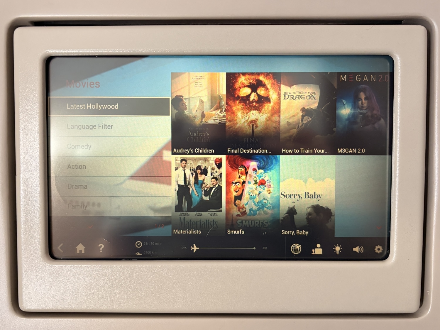 swiss business class a330 hollywood movies