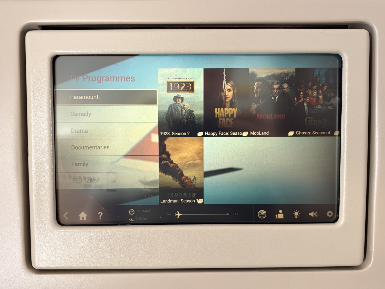 swiss business class a330 paramount+ shows