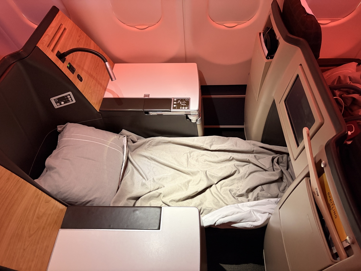 swiss business class a330 throne seat lie flat bed