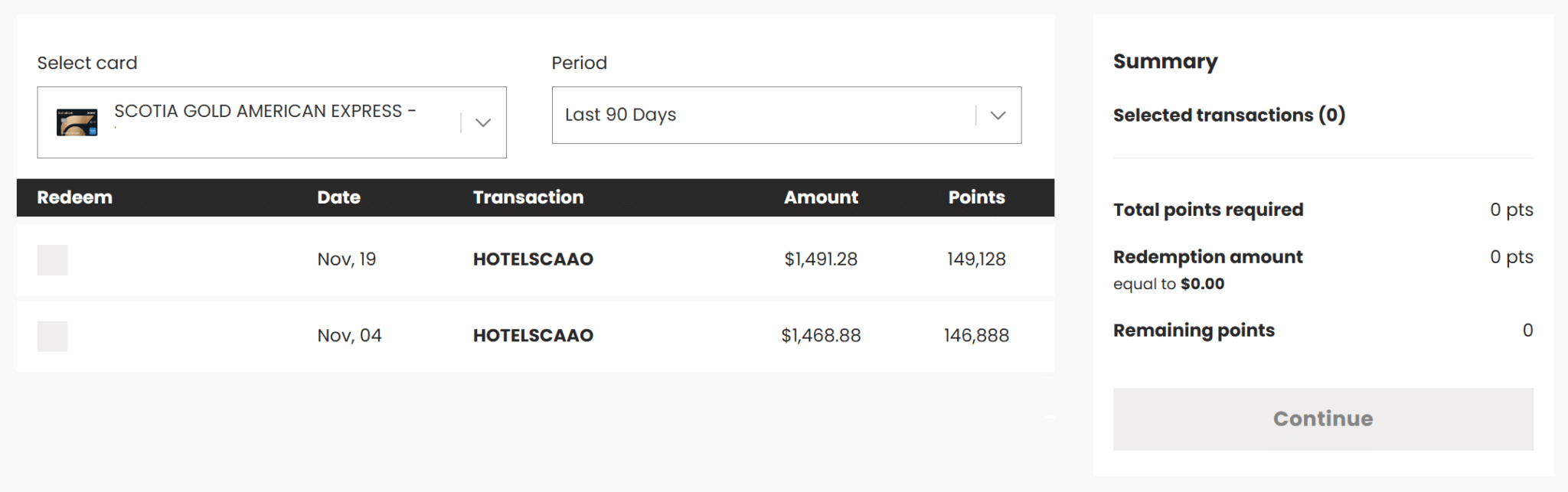 scotiabank redeem scene points for book any way travel