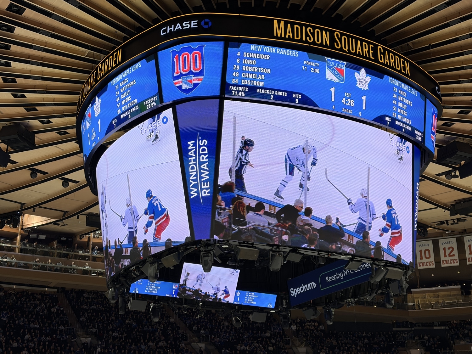 wyndham rewards logo on jumbotron madison square garden