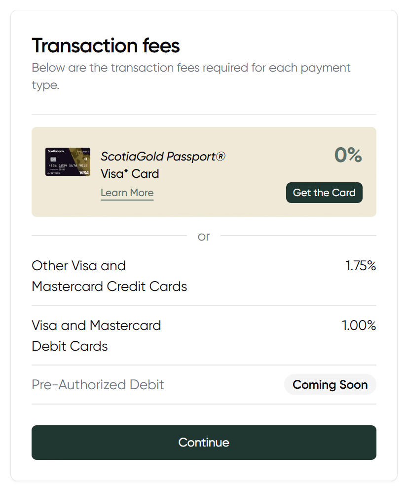 casa rent payment service fees