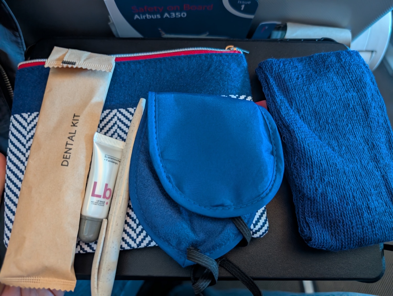 british airways premium economy amenity kit contents