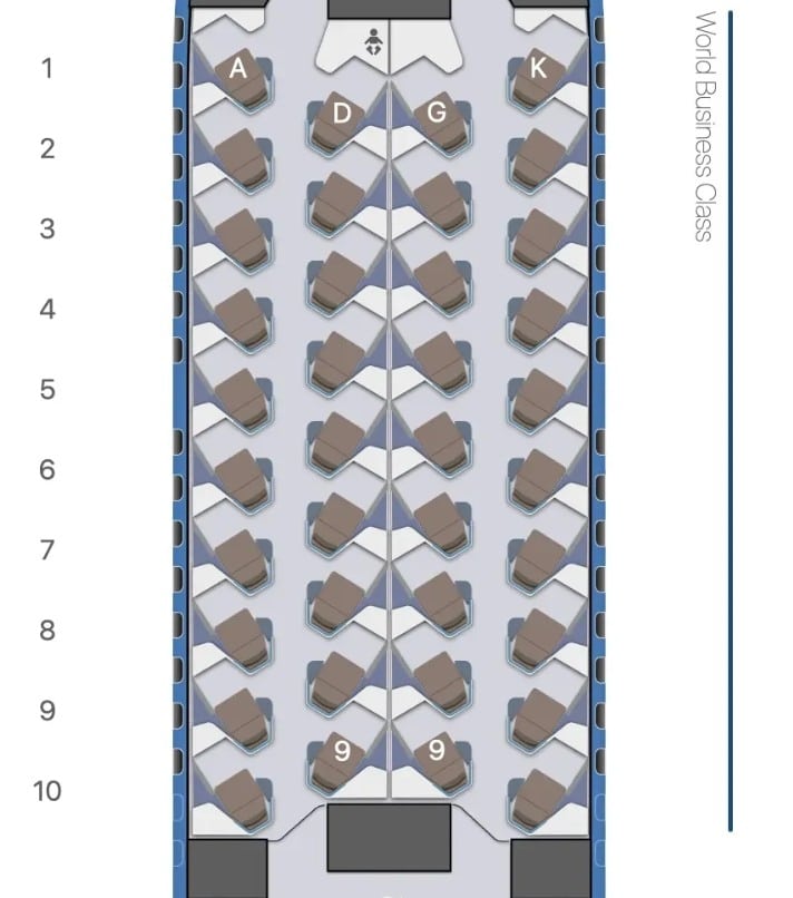 klm business class 787-10 seat map