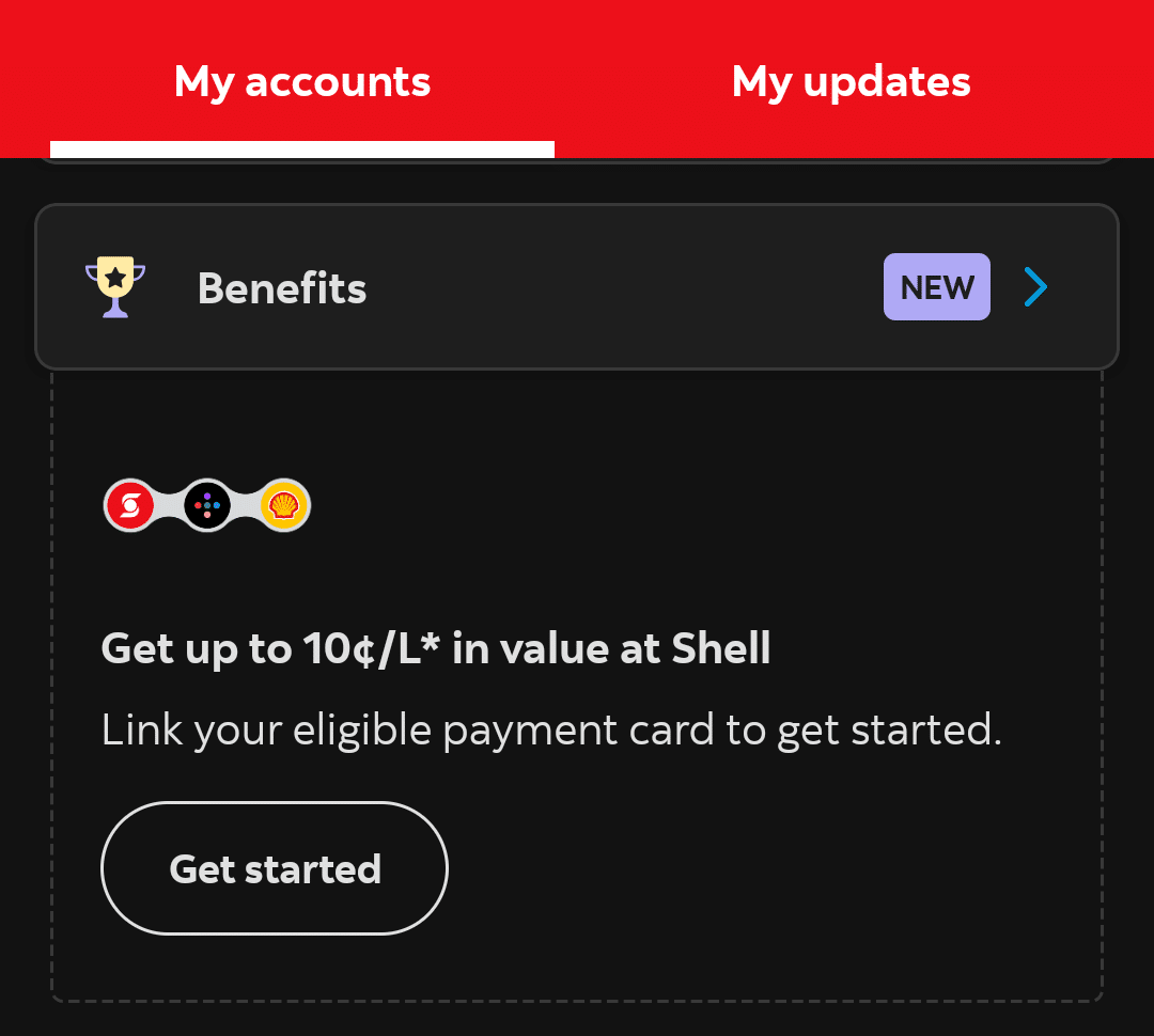shell benefit linkage on scotiabank online banking account