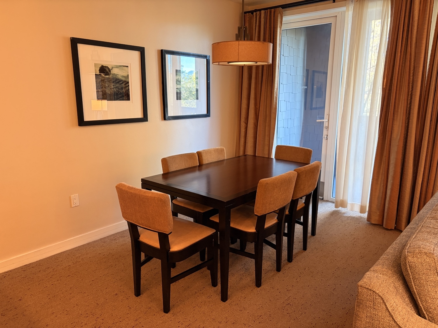westin verasa napa premium 1 bedroom suite dining room table