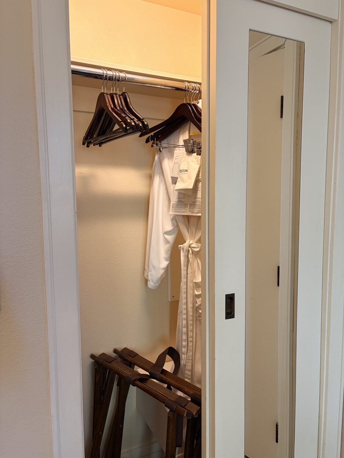 westin verasa napa premium 1 bedroom suite robe hanging in closet