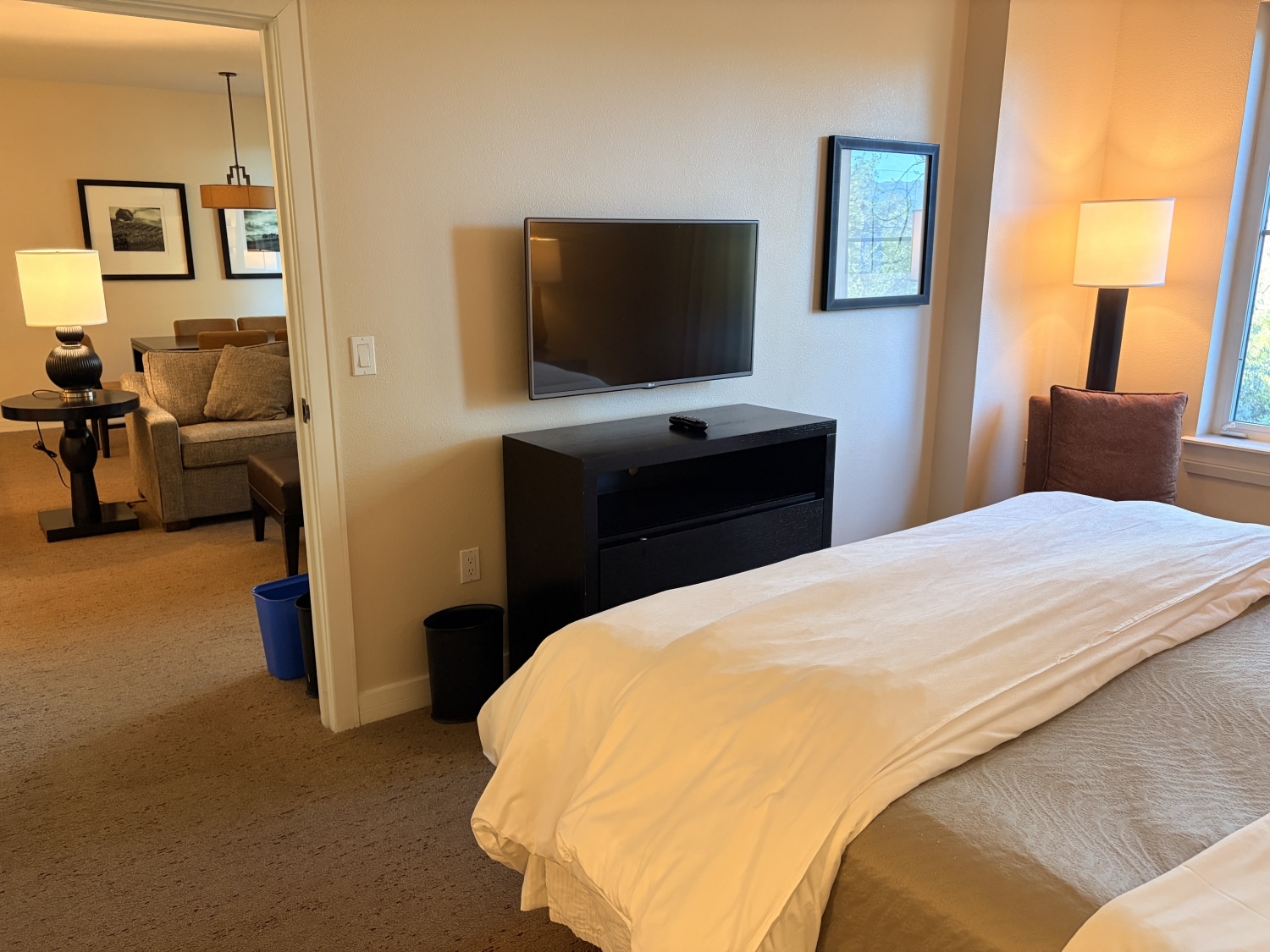 westin verasa napa premium 1 bedroom suite television in front of bed