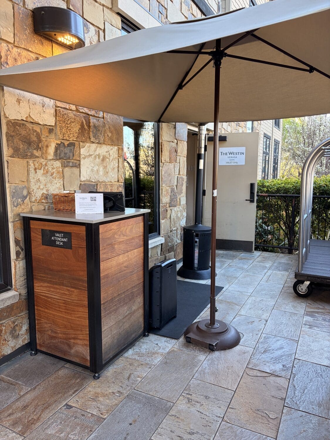 westin verasa napa valet stand