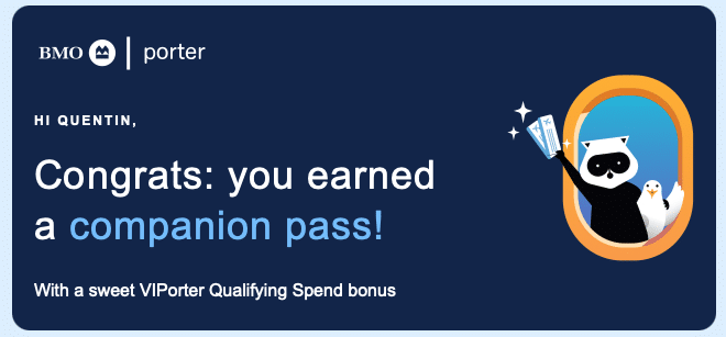 congratulations earned porter companion pass banner