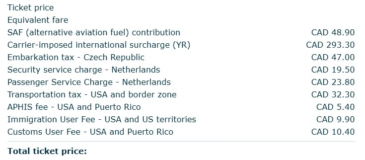 fuel surcharges on klm redemption with flying blue miles
