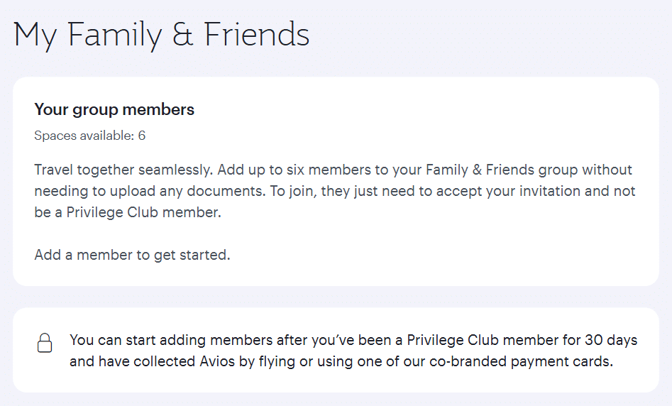qatar airways privilege club family and friends list with locked restrictions