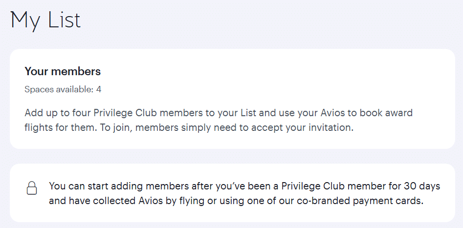 qatar airways privilege club my list feature locked