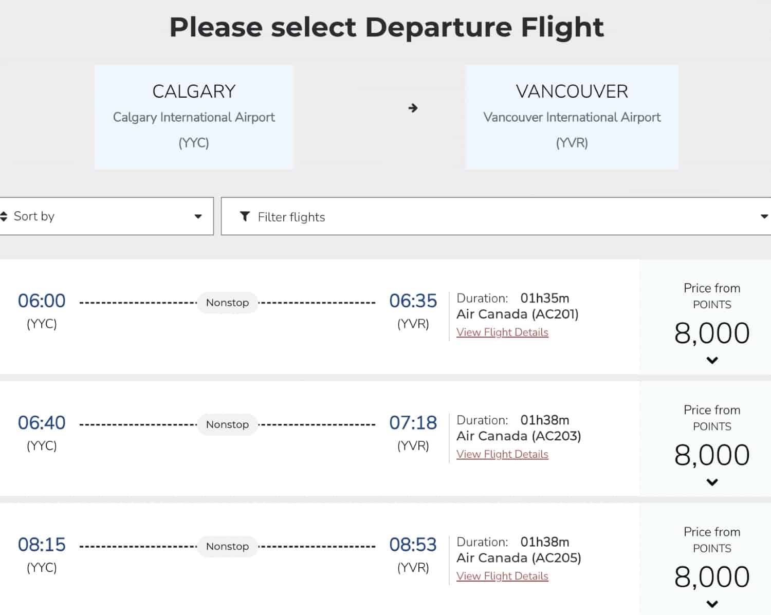 redeeming air india miles from rove for short haul air canada flights
