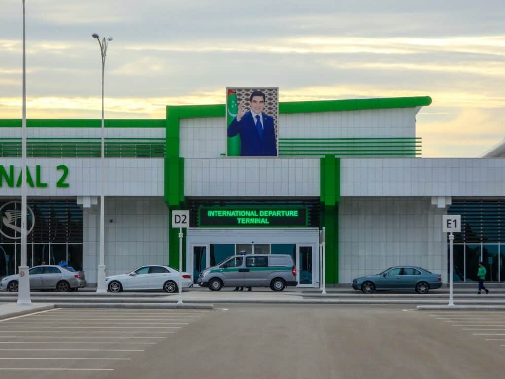turkmenistan airport terminal exterior