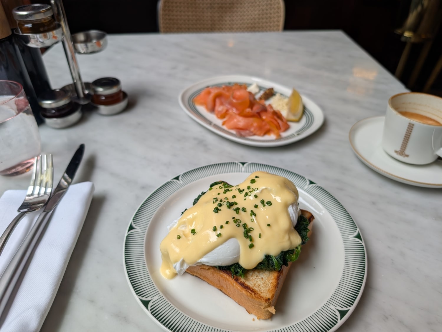 w hotel prague grand cafe eggs florentine plated