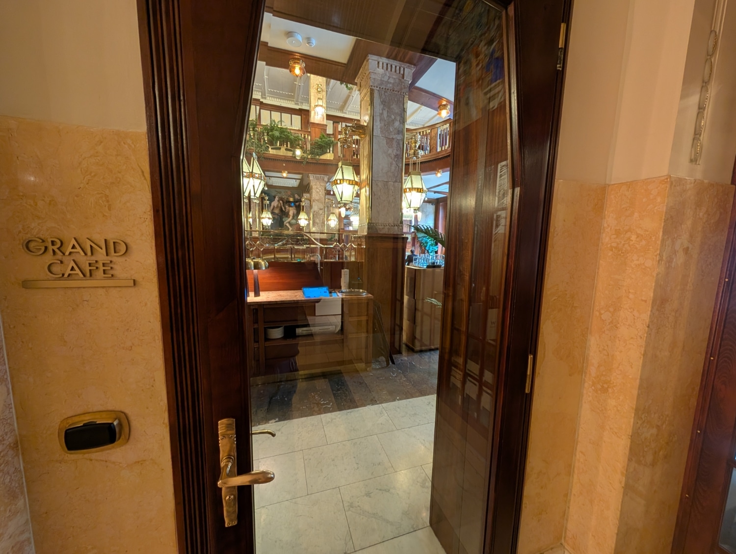 w hotel prague grand cafe entrance