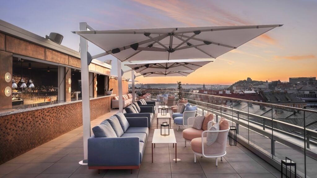 w prague hotel above rooftop
