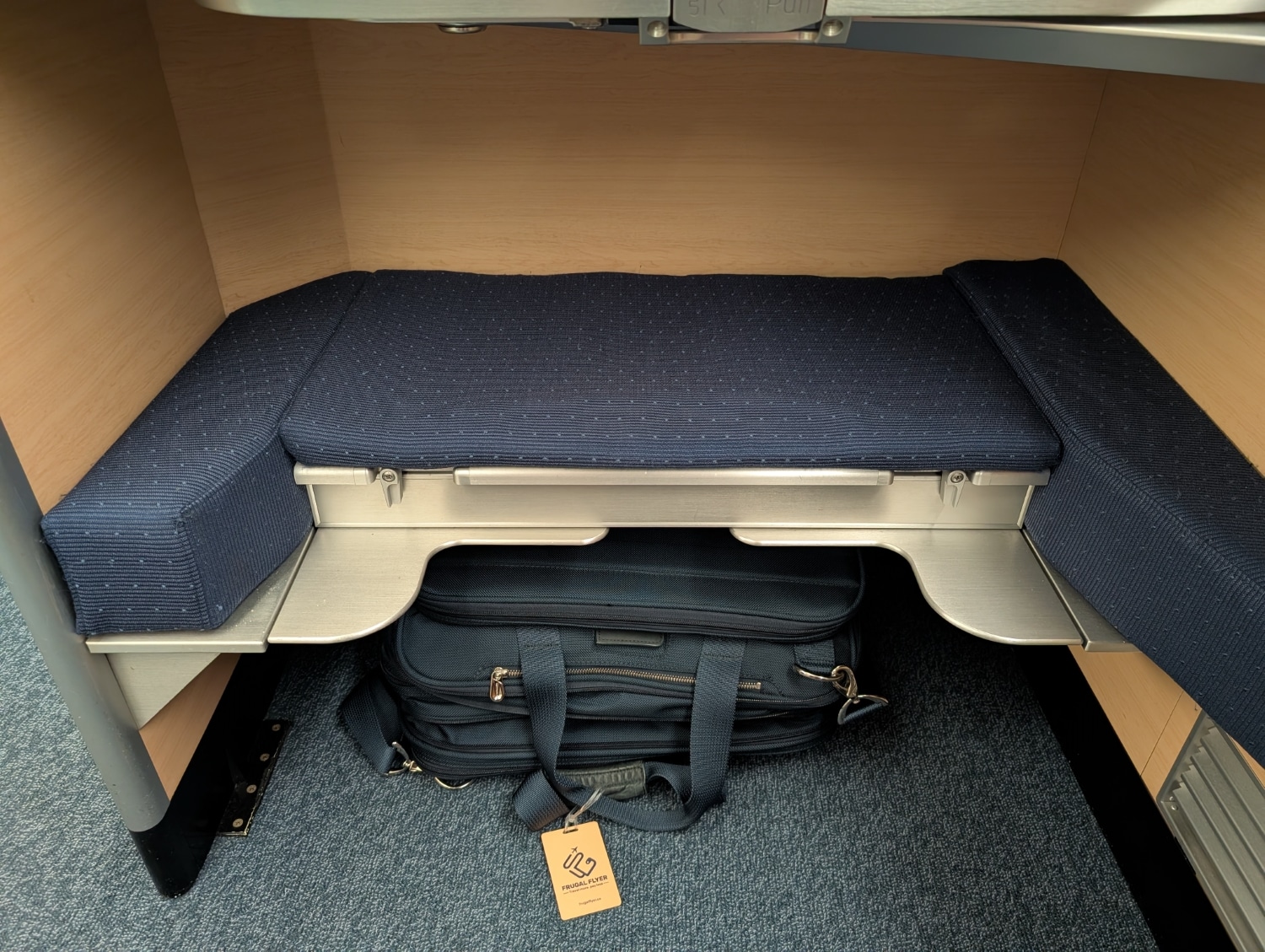 ana first class 777-300er footwell and under footwell storage