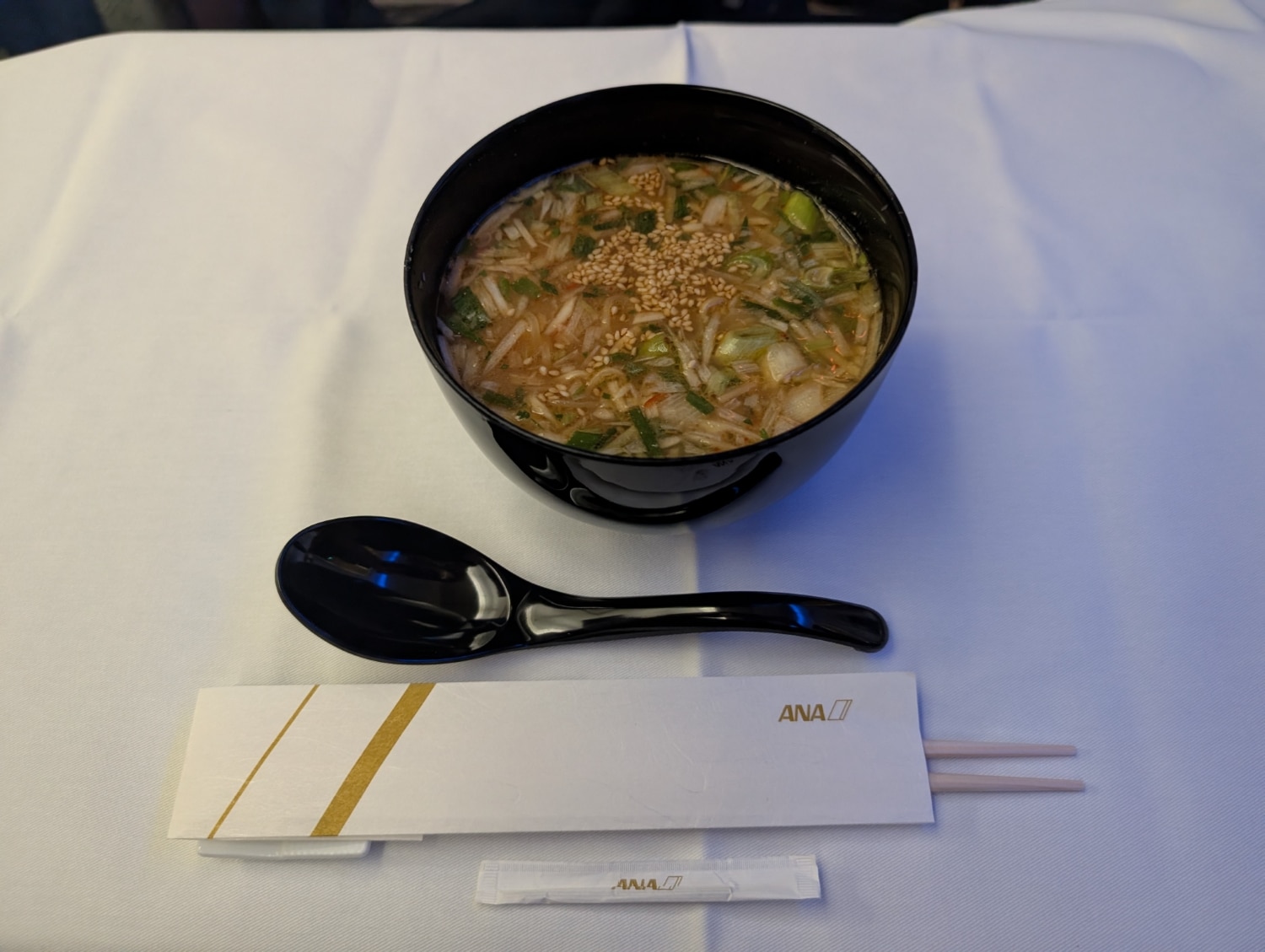 ana first class 777-300er ramen bowl