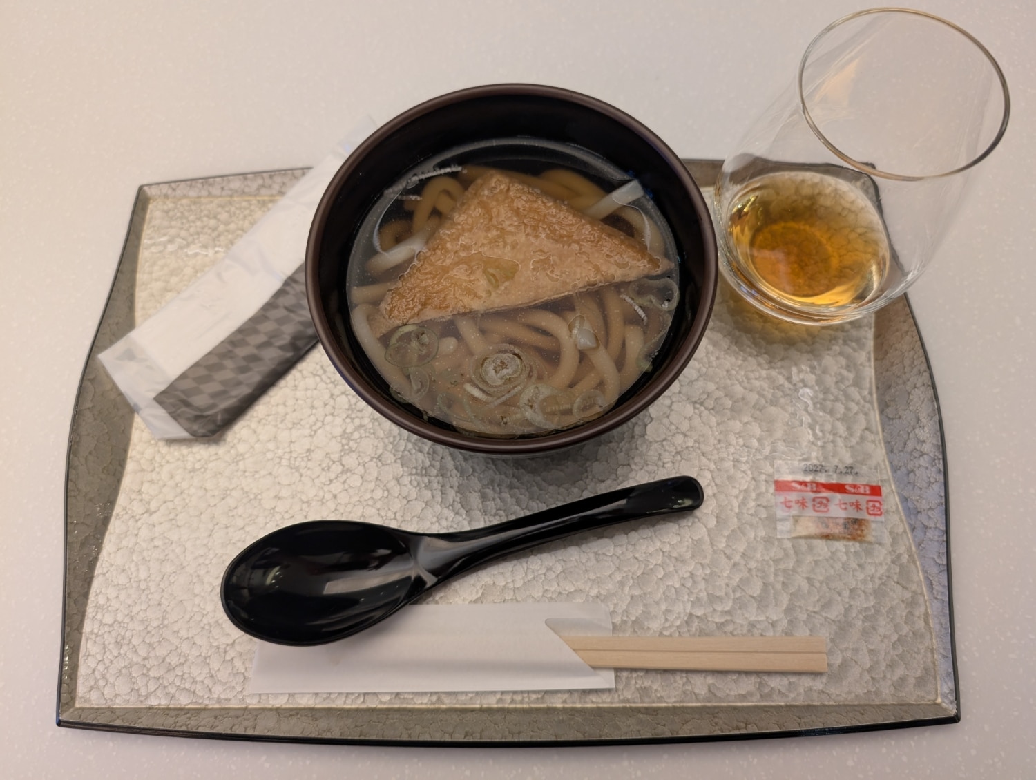 deep fried tofu udon and wild turkey rare breed whisky at ana suite lounge tokyo haneda aiport