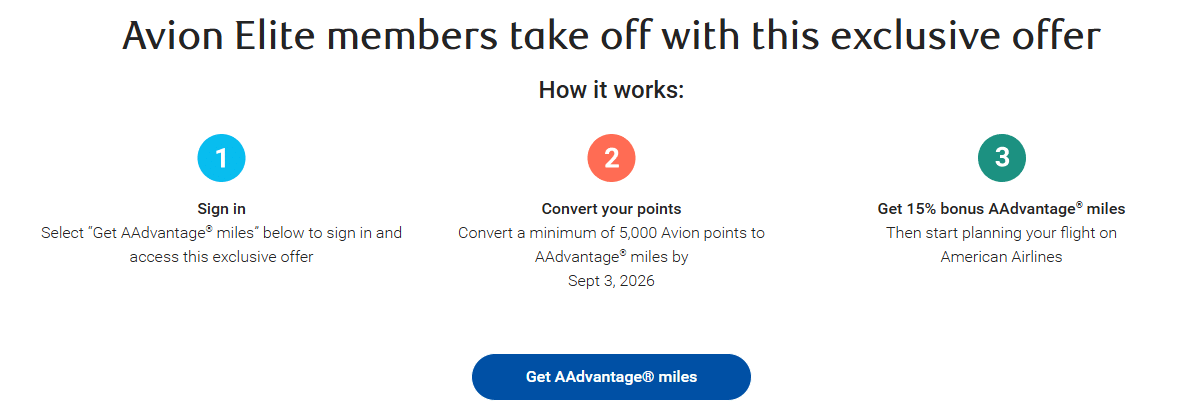 rbc avion to american airlines aadvantage transfer bonus steps