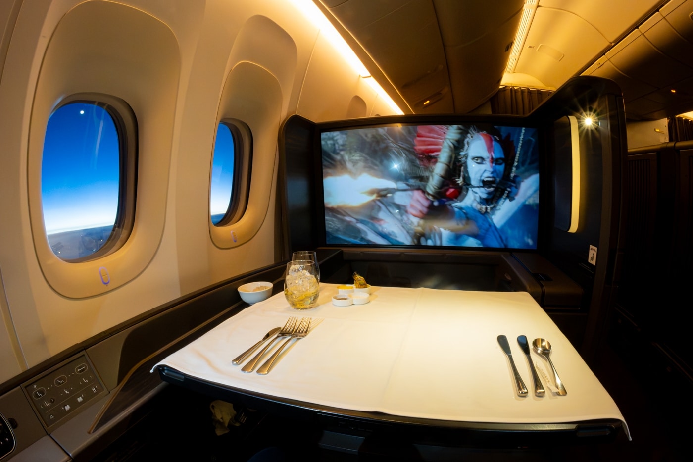 ana the suite first class table set for breakfast