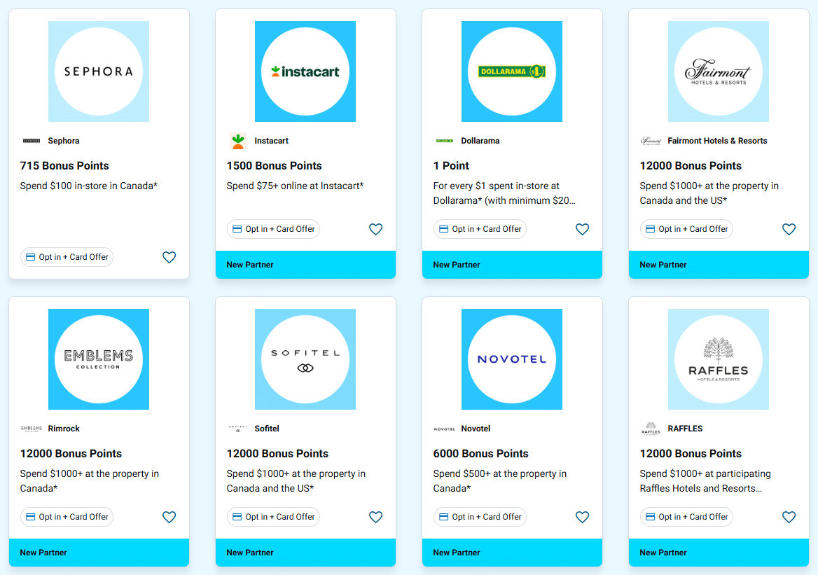 blue rewards example card-linked offers for various retailers