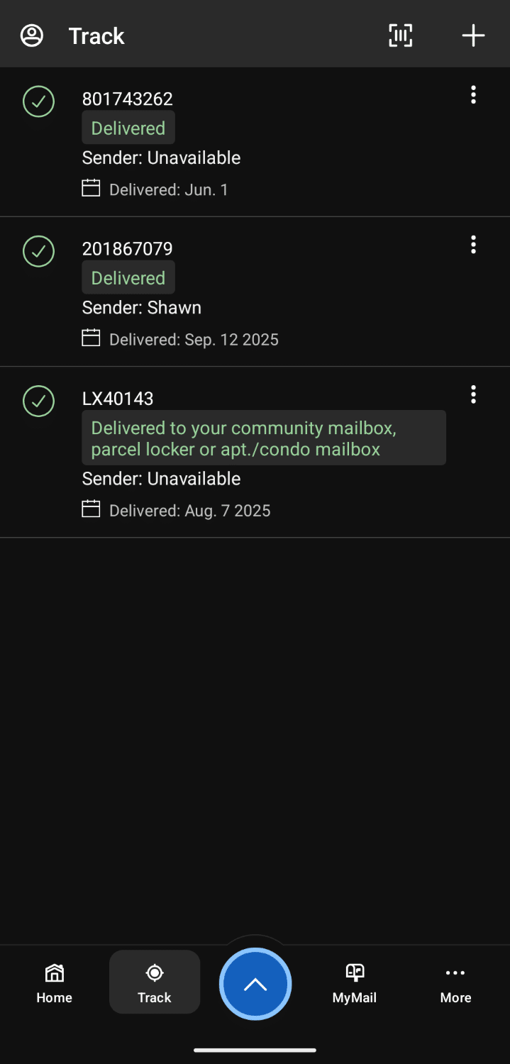 canada post mymail letters delivered