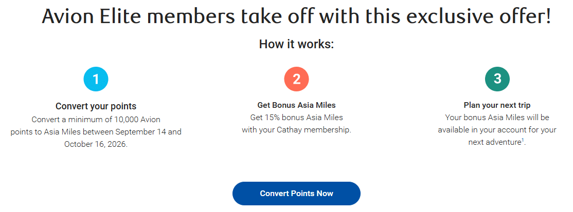 convert avion points to asia miles with transfer bonus steps