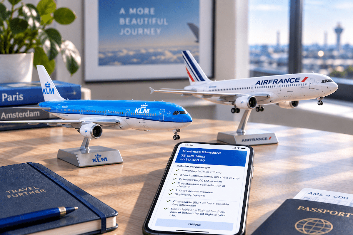 klm flying blue more expensive fare classes busines standard 75000 miles