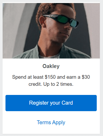 oakley scotiabank amex offer with up to language