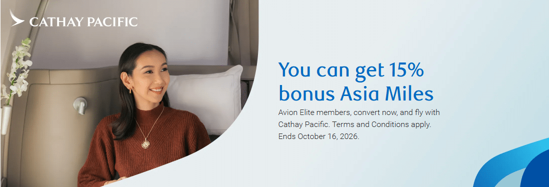 rbc avion to cathay pacific asia miles transfer bonus banner