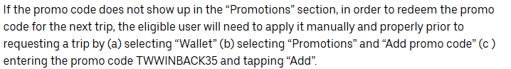 uber winback offer terms and conditions