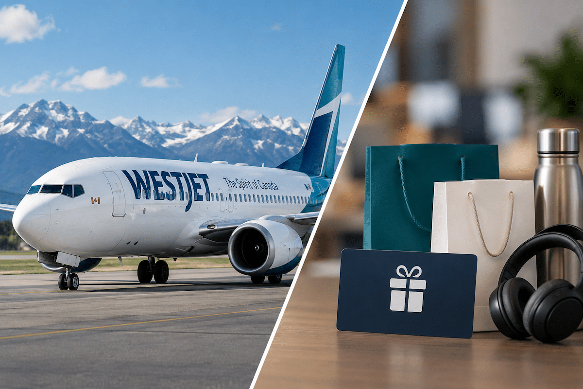 westjet the spirit of canada next to merchandise